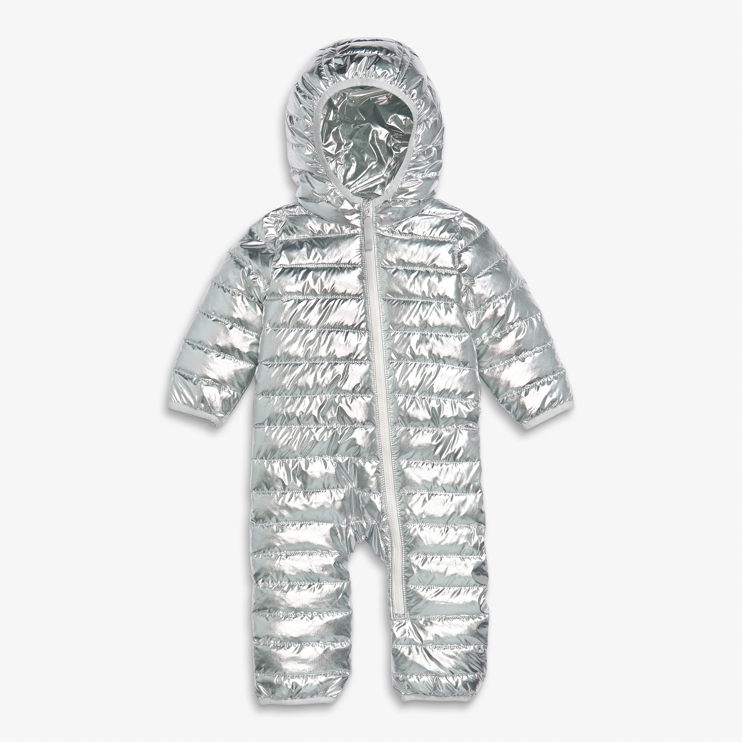 Baby Lightweight Packable Water Resistant Puffer Suit in Silver Size 18-24 Months