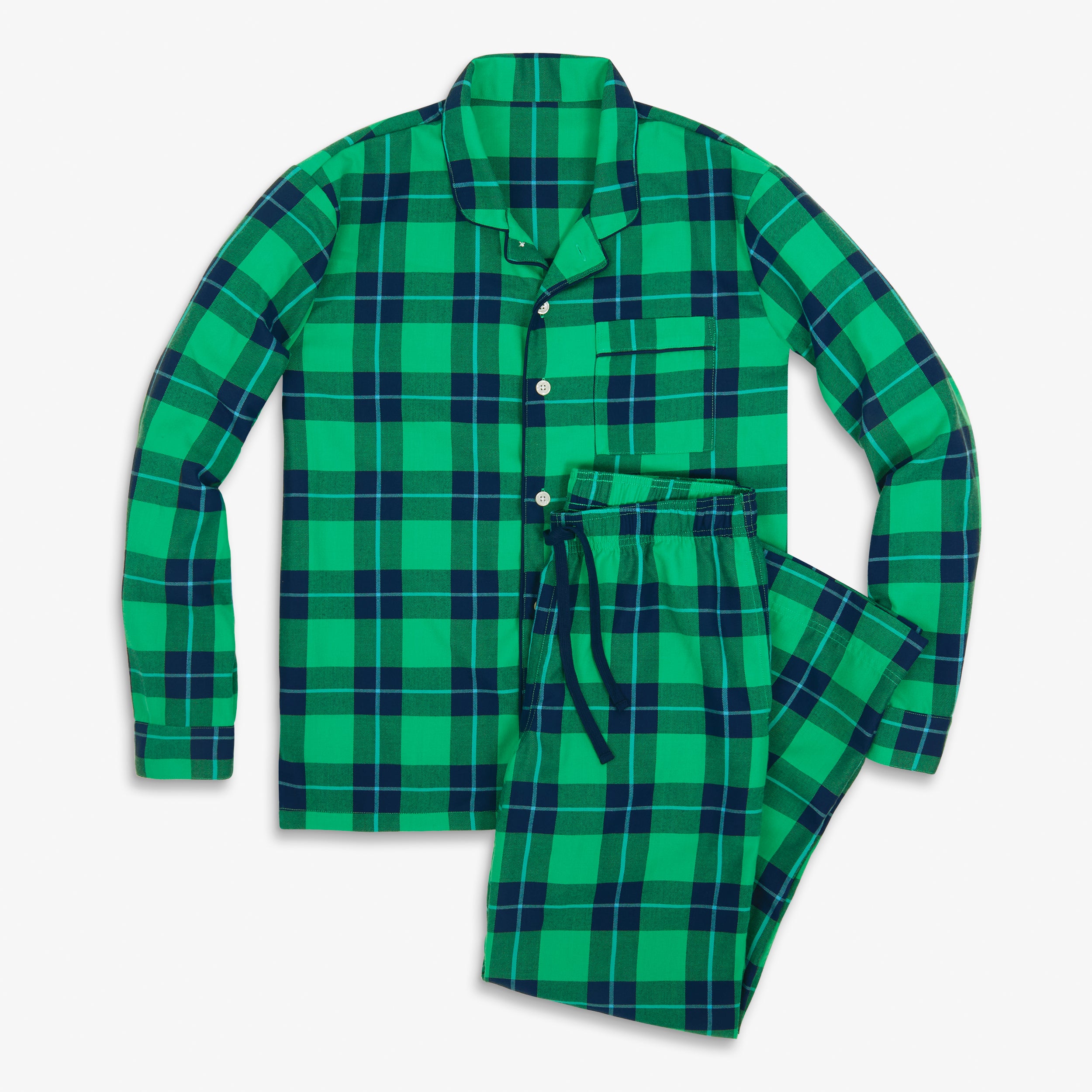 Spruce Green And Ivory Checkered Flannel Pajama Pants - World Market