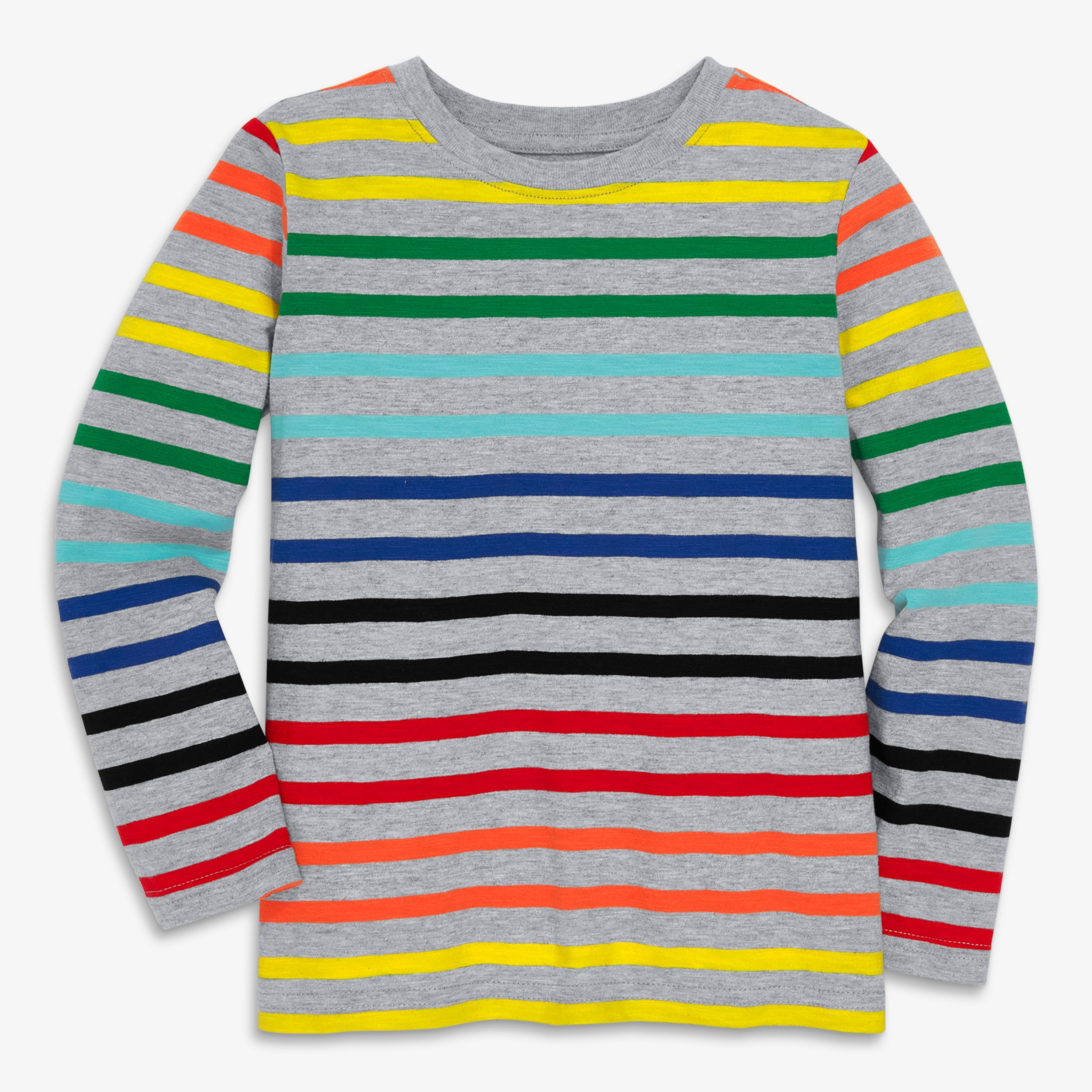 Boys Rainbow Striped Shirt Cotton Long Sleeve T-Shirts, Rainbow