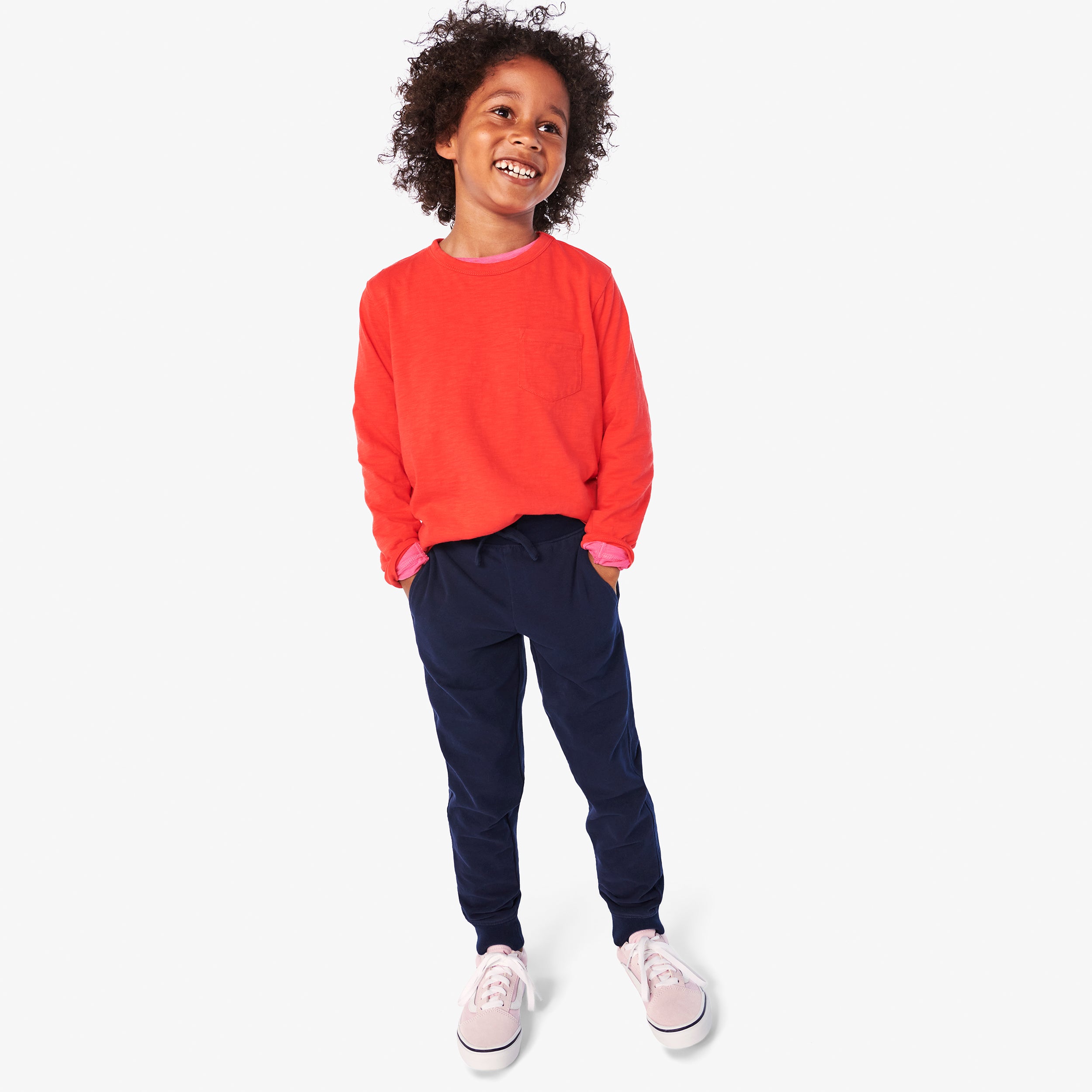 Unisex Kid's Red Jogger Pants Ready-to-ship, Boy's Girls Jogger