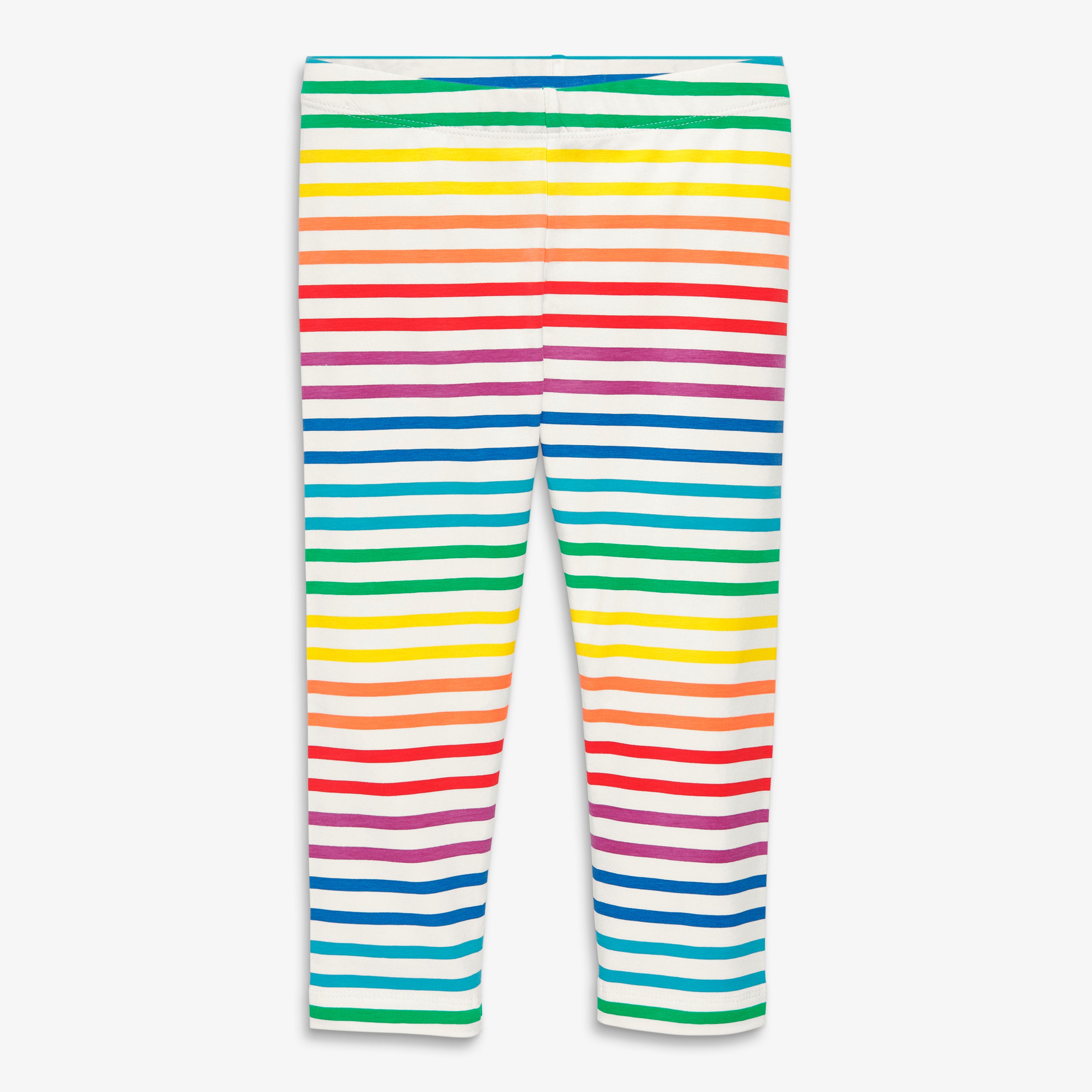 Girl's Children's Rainbow Coloured Check Squares Printed Leggings