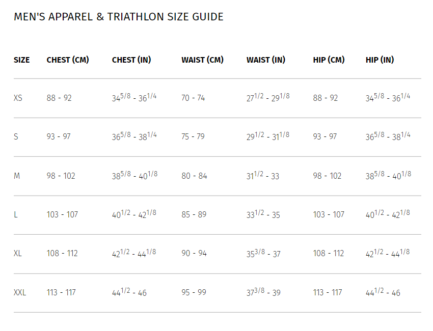 2XU-Triathlon-Active-Tri-Suit-Size-Guide