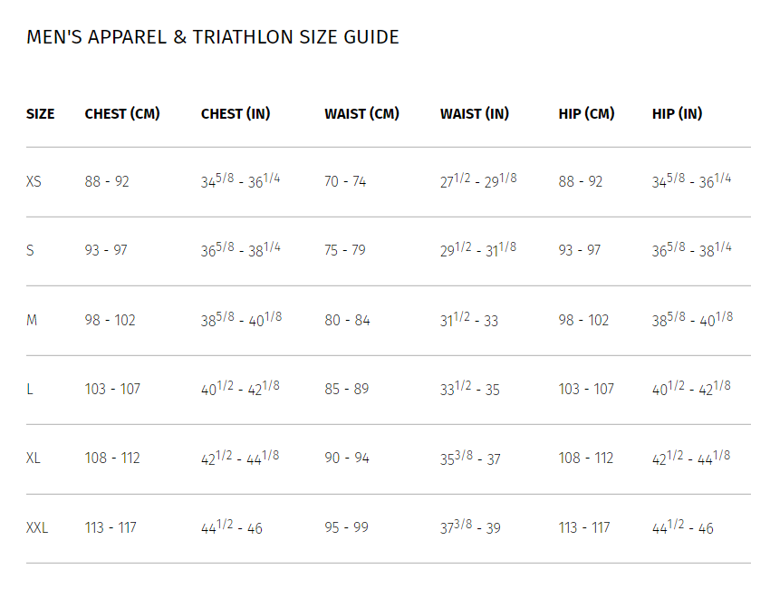 2XU-Triathlon-Light-Speed-Front-Zip-Trisuit-Size-Guide