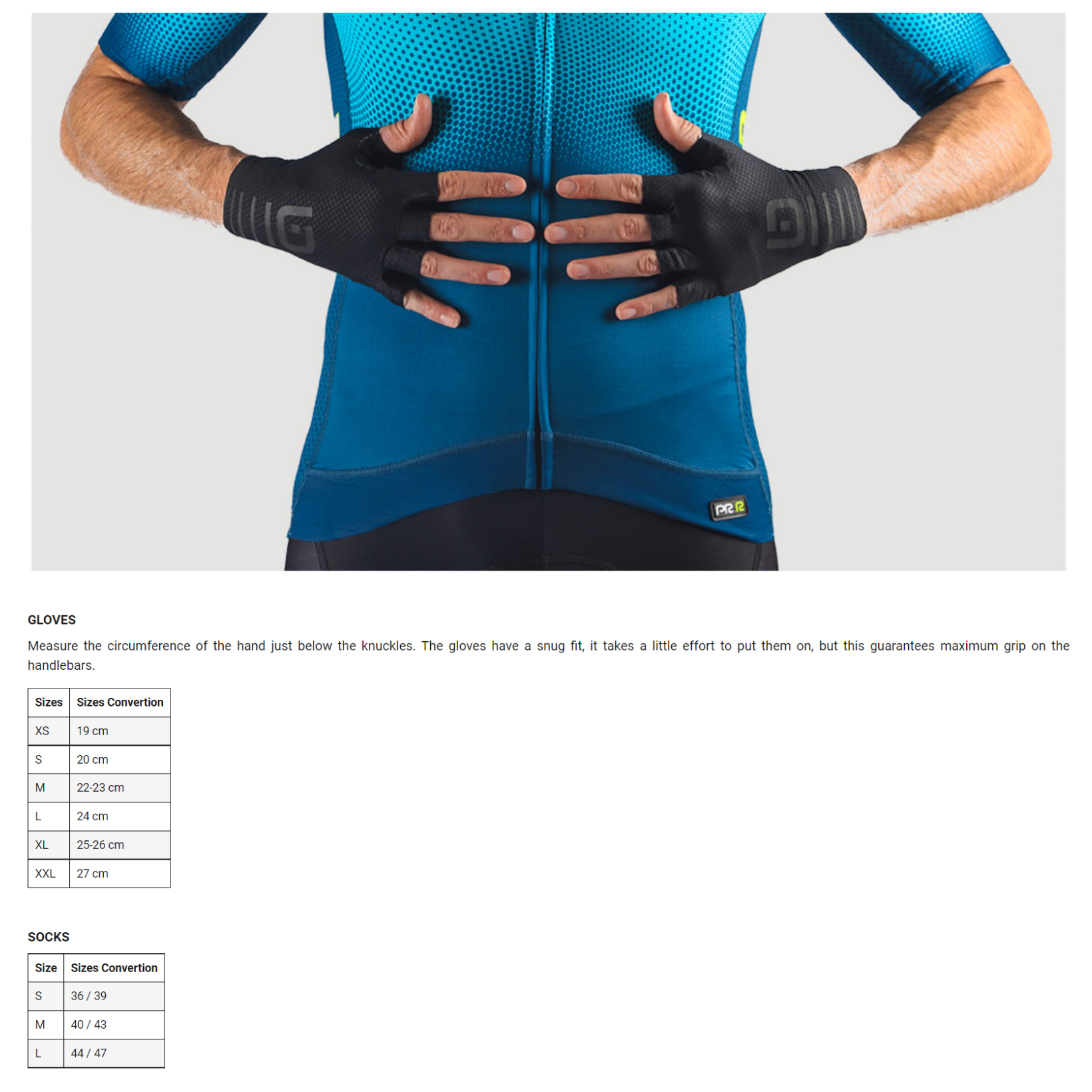 Ale-Cycling-Gloves&Socks-Size-Guide