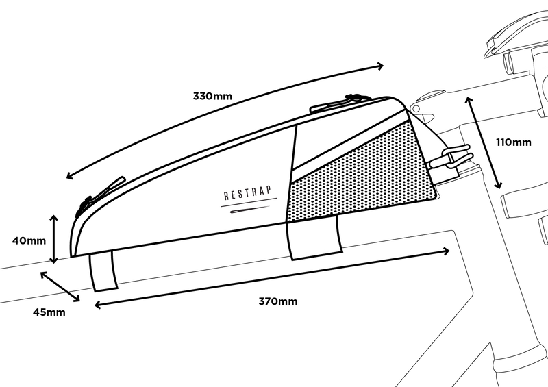 Restrap-Race-Top-Tube-Bag-Black-1.5Litres-Size-Guide