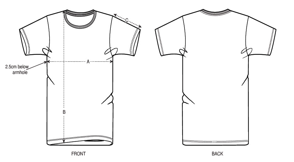 Basic T-Shirt Size Chart