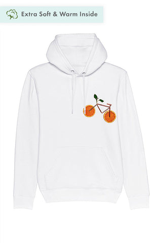 Orange Bike Printed Hoodie for Women & Men, Royal Blue