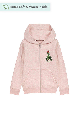 embroidered floral-print organic-cotton hoodie