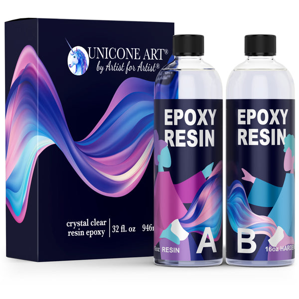 Unicone Art Epoxy Resin Kit for Art and Jewelry Making, Clear Casting Liquid (16 oz Set)