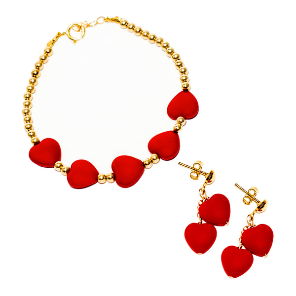 Jewelry gift red heart set