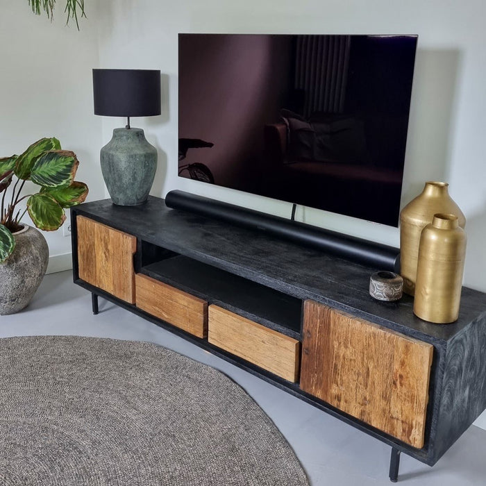 Praten controleren Bergbeklimmer TV-meubel Mango hout | Industrieel Design | 180x40x50cm —  Industrieelinhuis.nl