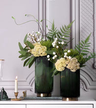 Laden Sie das Bild in den Galerie-Viewer, Vicky Yao Faux Floral - Exclusive Design Luxury Artificial Floral Arrangement With Green Vase