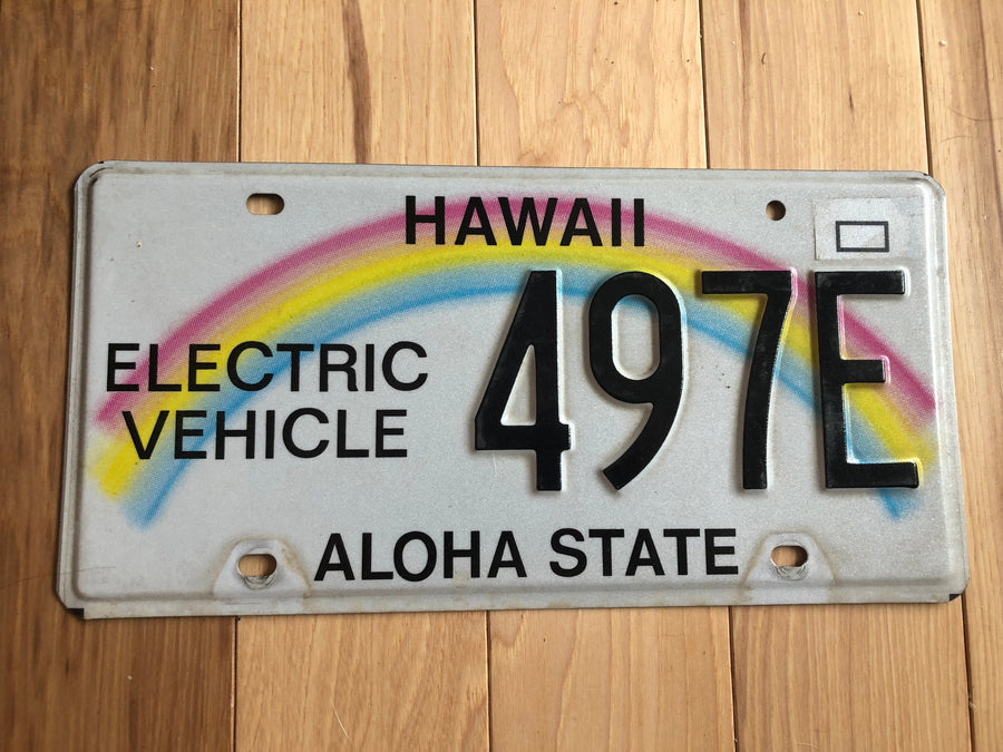 Hawaii Electric Vehicle License Plate RusticPlates
