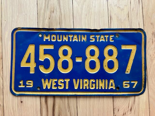 1967 West Virginia License Plate