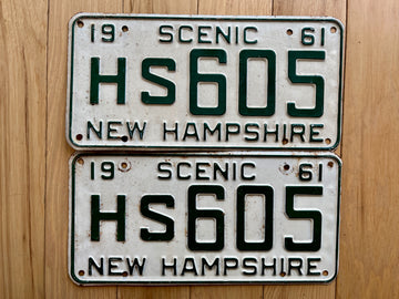 Pair of 1961 New Hampshire License Plates
