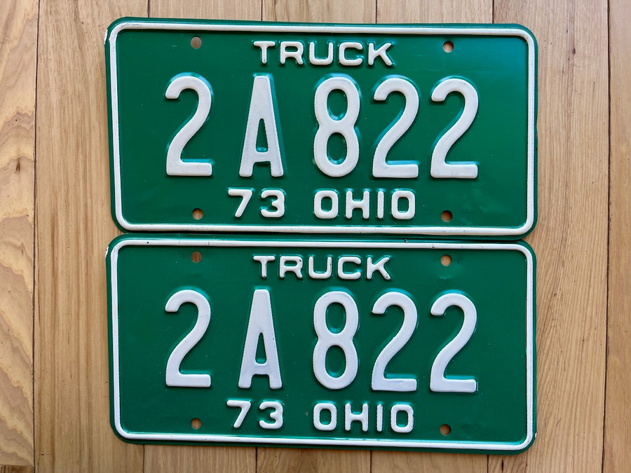 1973 Pair Of Ohio Truck License Plates Rusticplates 4704