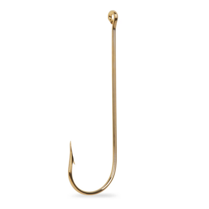 Eagle Claw 121-1 Aberdeen Snell Fish Hook, Gold, Size 1