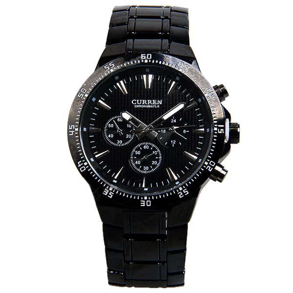 mens stainless steel black watch