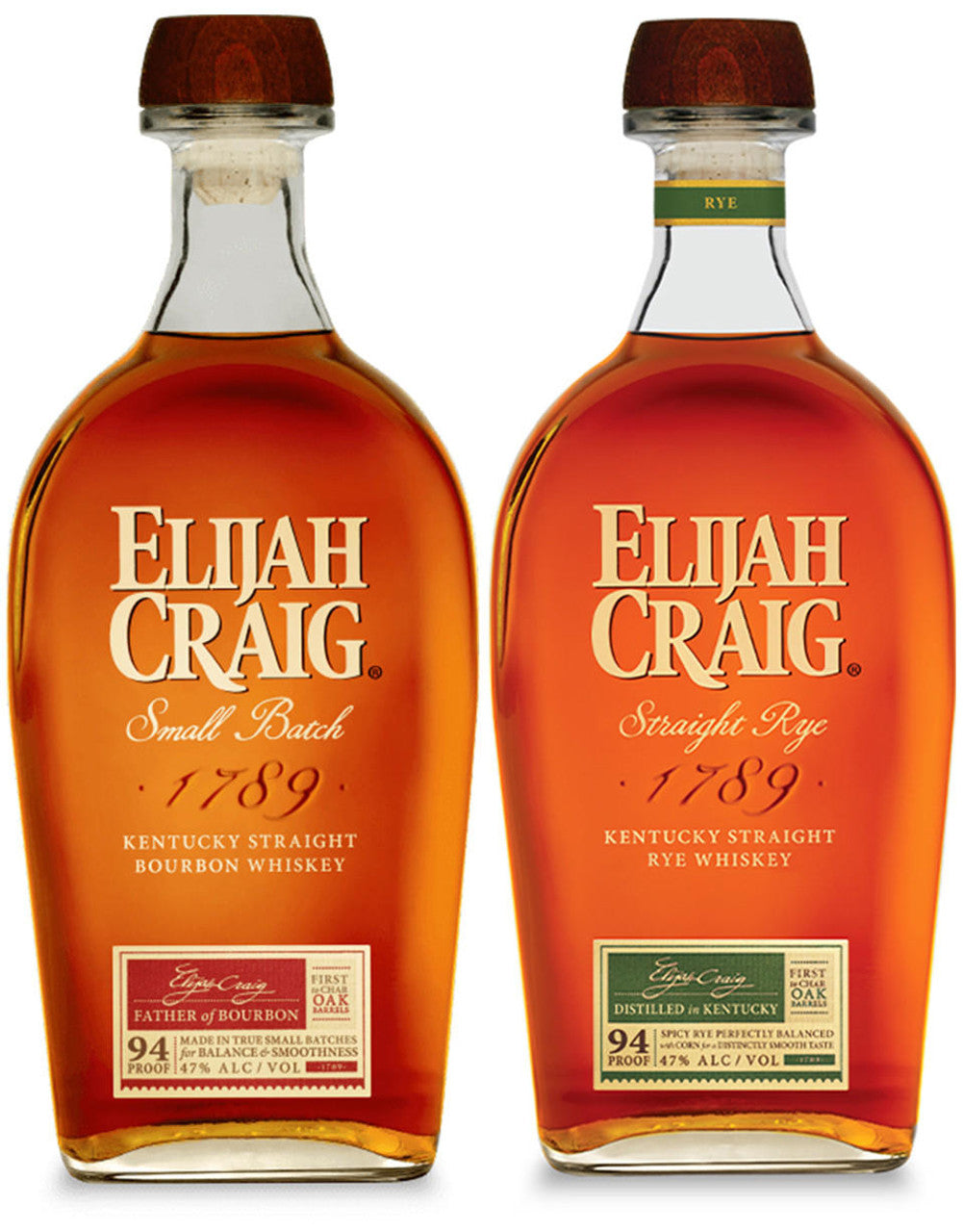 Elijah Craig Rye Whiskey & Small Batch Bourbon Whiskey Bundle 1.75L