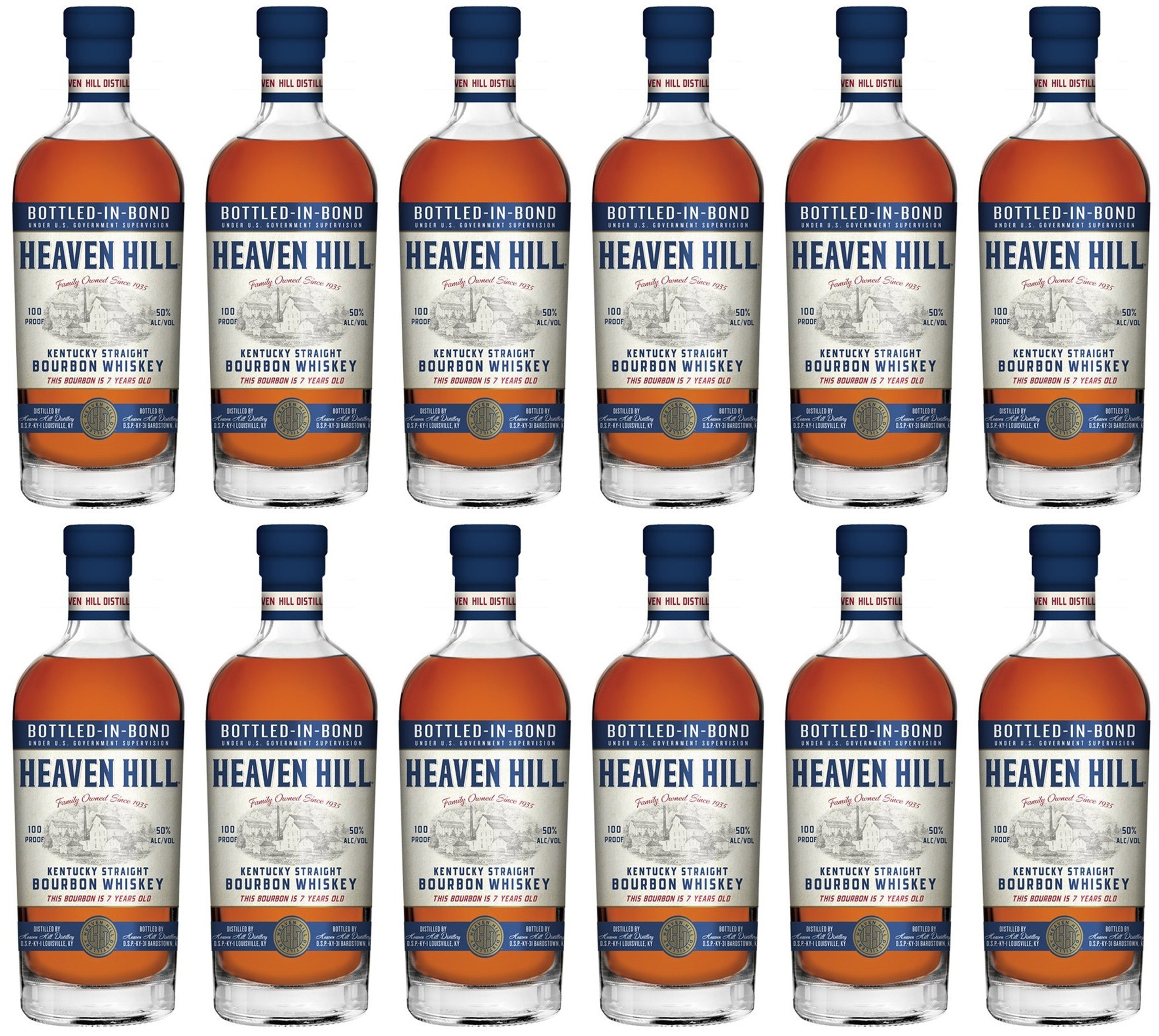 Heaven Hill 7 Year Bottled-In-Bond Bourbon 750ml 12 Pack