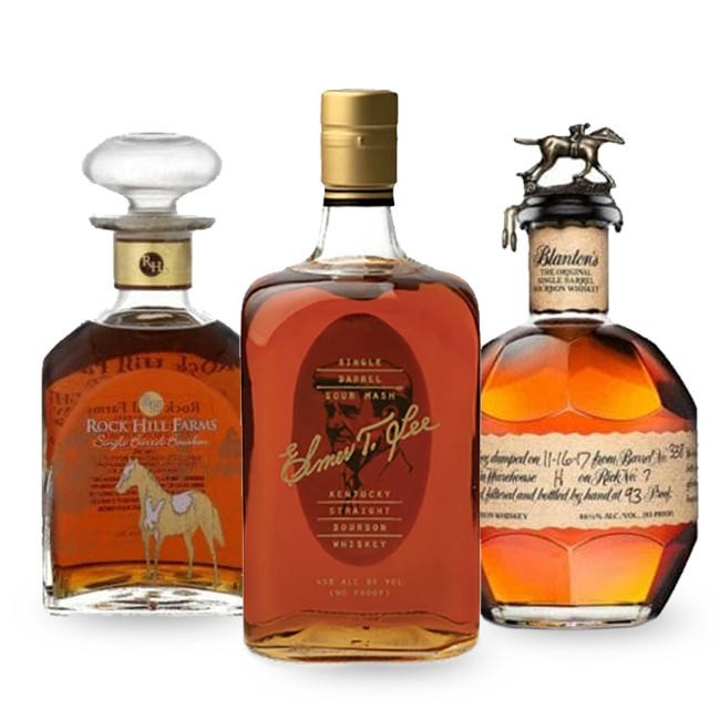 Blanton's Single Barrel Bourbon, Elmer T. Lee Single Barrel Sour Mash and Rock Hill Farms Bourbon Bundle