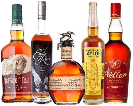 Prime Time Kentucky Premier Bundle Blanton's Single Barrel, Eh Taylor Small Batch, Weller Antique 107, Eagle Rare 10 Year, Buffalo Trace