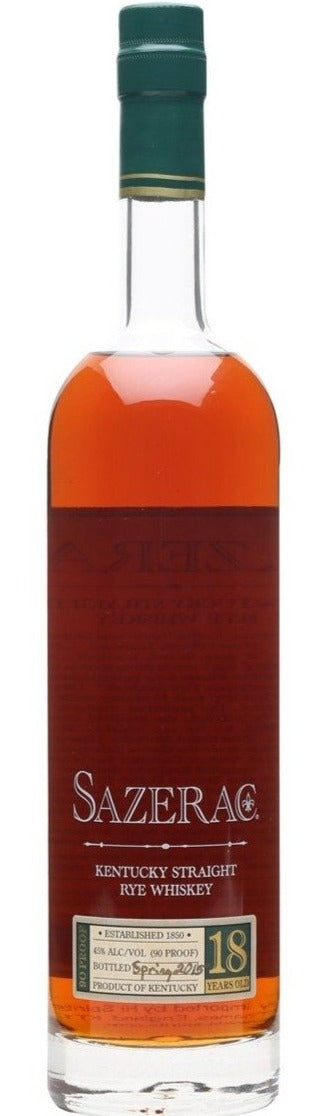 SAZERAC RYE 18 YEAR OLD 2017 750ml 90 Proof