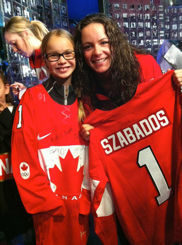 Shannon Szabados with #1 Jersey