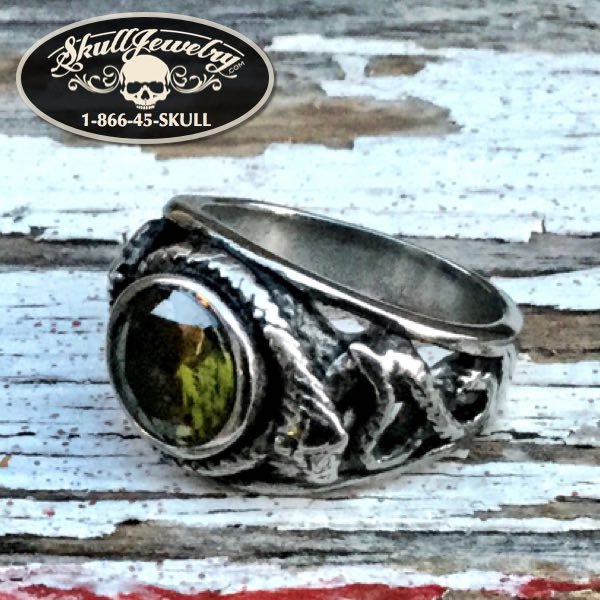 'Soldier Of Fortune' Green Stone & Snake Ring (313 ...