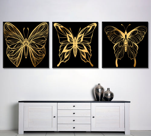 Gold Butterflies Set of 3