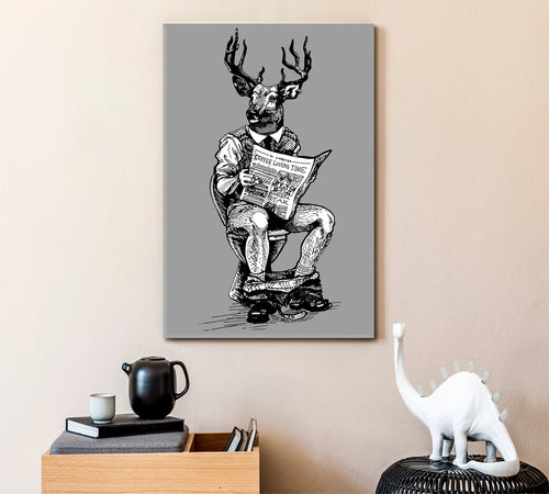 HIPSTER Deer Man Sitting On Toilet