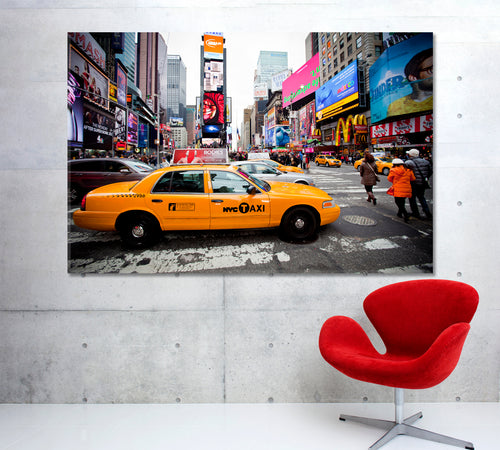 URBAN New York City Street Time Square Yellow Cab