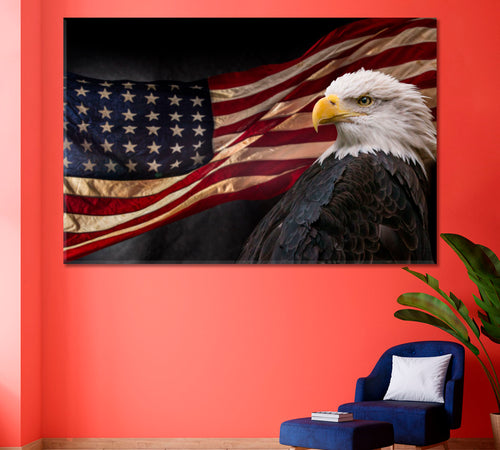 Powerful America Patriotic Symbols Bald Eagle Poster