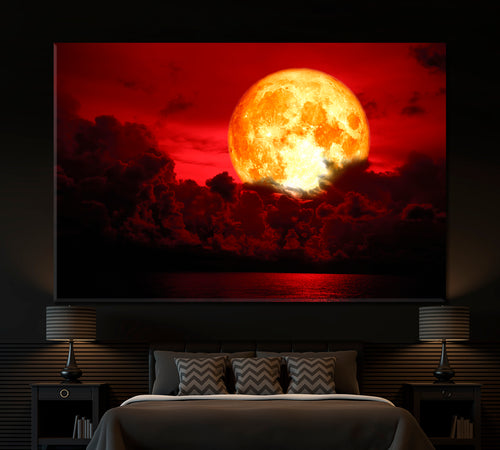 Eclipse Full Blood Moon Fabulous Landscape
