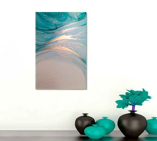 Turquoise Mint Fluid Art
