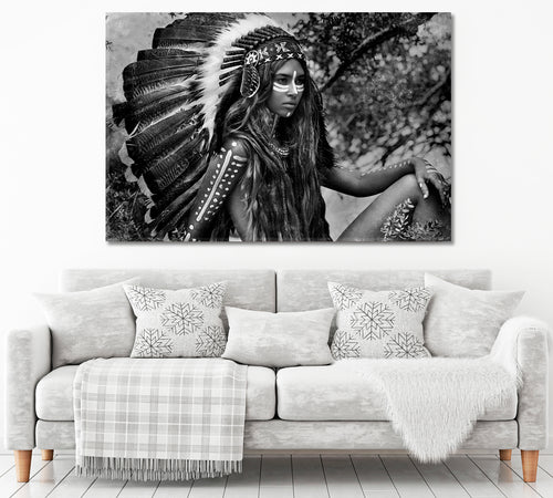 CHIEFTAIN Attractive Indian Woman Black And White Portrait