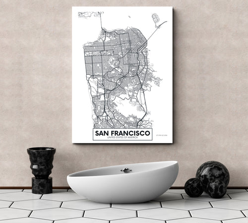 Detailed City Map San Francisco California USA