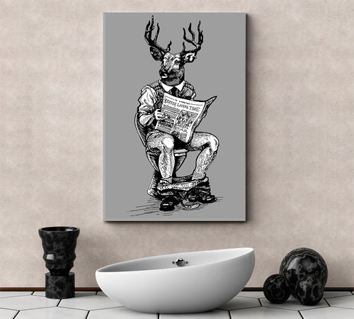 HIPSTER Deer Man Sitting On Toilet