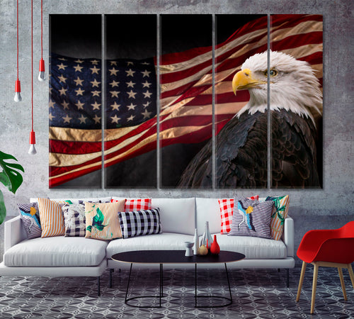 Powerful America Patriotic Symbols Bald Eagle Poster