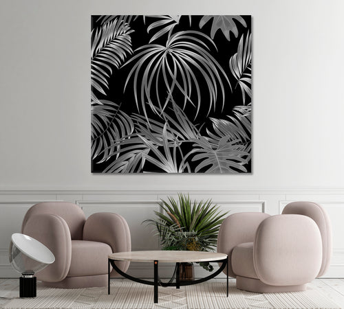 Tropical Jungle Palm Leaves Abstract Poster