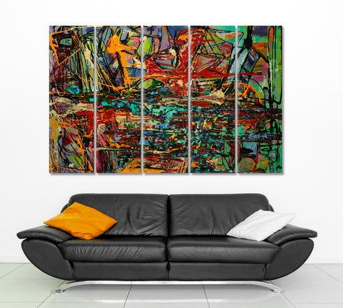 Abstract Art Colorful Collage of Colors Splatters