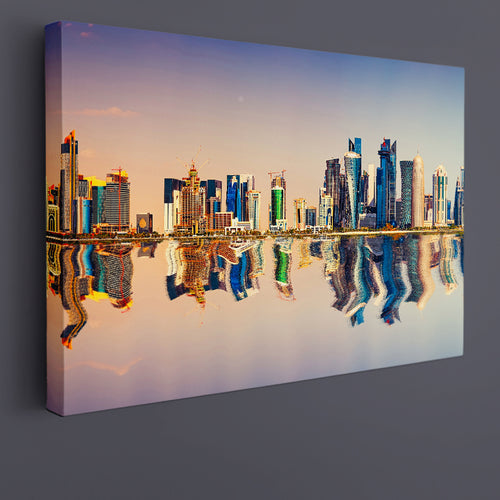 Qatar Doha City Skyline Panorama Modern Skyscrapers