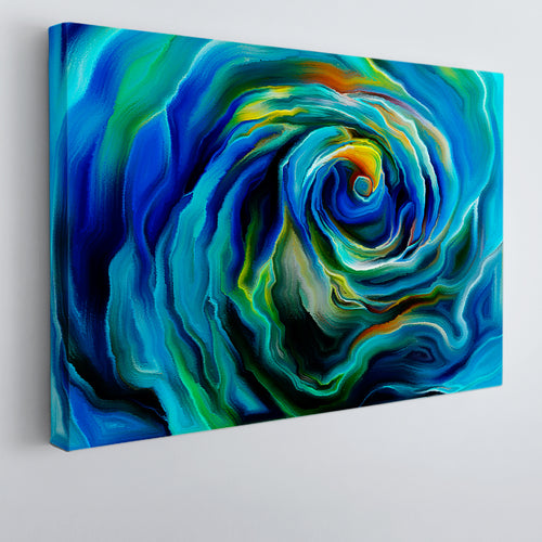 Bright Blue Trendy Abstract Swirls Giclee