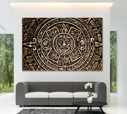 Ancient Mayan Calendar Sun Symbol Pagan Ornament Sunstone