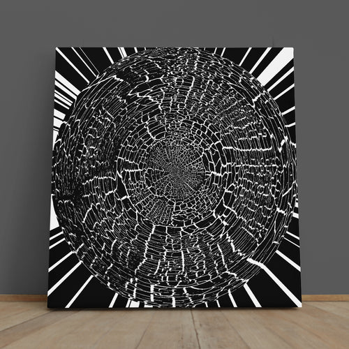 BLACK WHITE Futuristic Psychedelic Hypnotic Grunge Abstract Poster