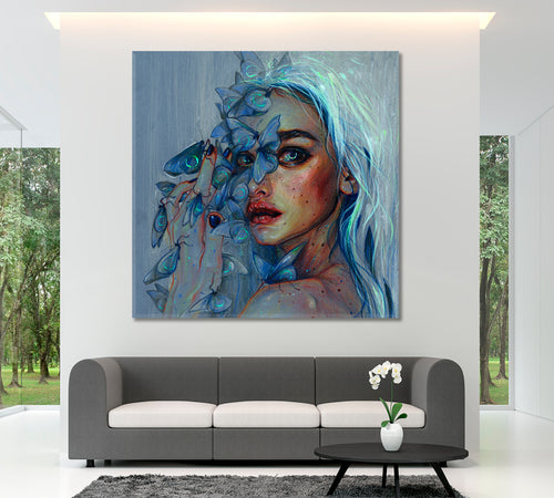 BLUE DREAM Refined Art Beautiful Girl Contemporary Fantasy - S