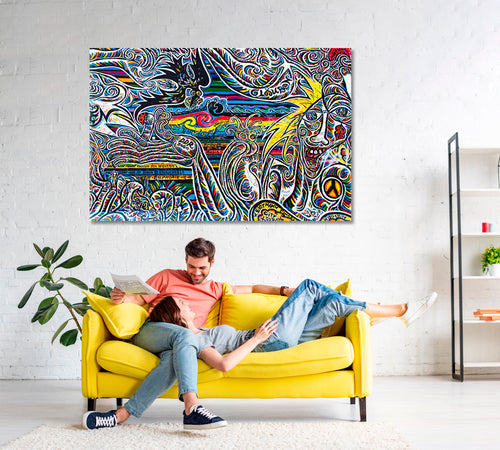 Abstract Expressionism Graffiti Street Art Berlin Wall Germany Canvas Print