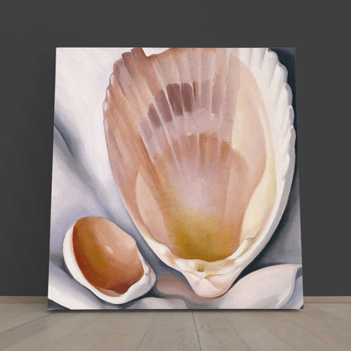 Two Pink Shells Woman's Art Abstract Forms - Square