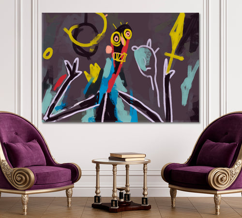 KING & CROWN Basquiat Vibe Abstract Figurative Expressionism