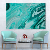 Green Marble Swirls Painting Fluid Art